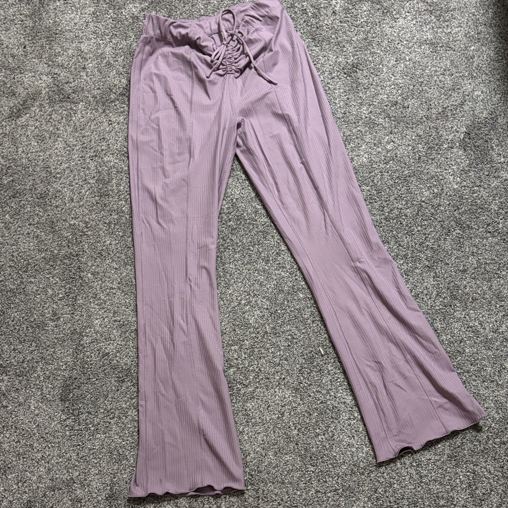 Women's Lavender purple Lace-Up Pants